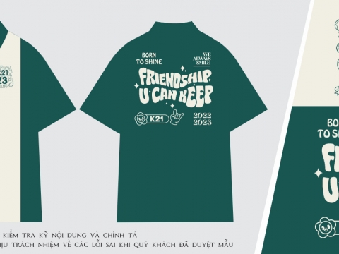 Mẫu áo lớp mới nhất phông rộng, tay lửng in theo yêu cầu