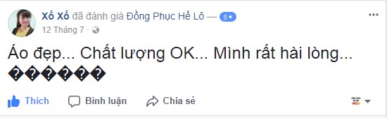phản hồi tốt của khách hàng về áo đồng phục