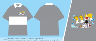 Mẫu áo lớp mới nhất phông rộng, tay lửng in theo yêu cầu